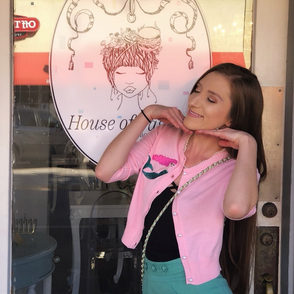 Collectif Pink Knit Cardigan